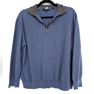 Scott Barber 100% Merino Wool Quarterzip Pullover Sweater Sz XXL Dadcore